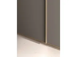 Hinged wardrobe in Oak veneer, doors in matte Anthracite lacquered with metal lacquered profile.