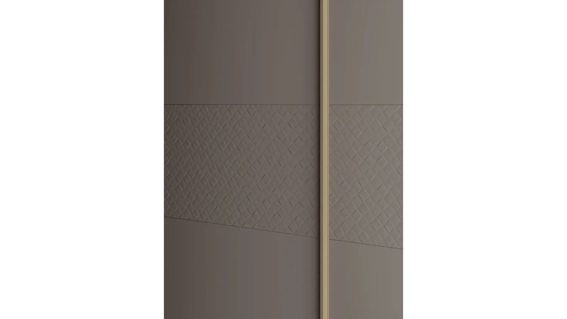 Swing door wardrobe in oak interior, doors in matte lacquered anthracite with lacquered metal profile.