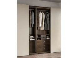 Sliding wardrobe with Arka door. Interior in terracotta, doors in melamine Avana decor.