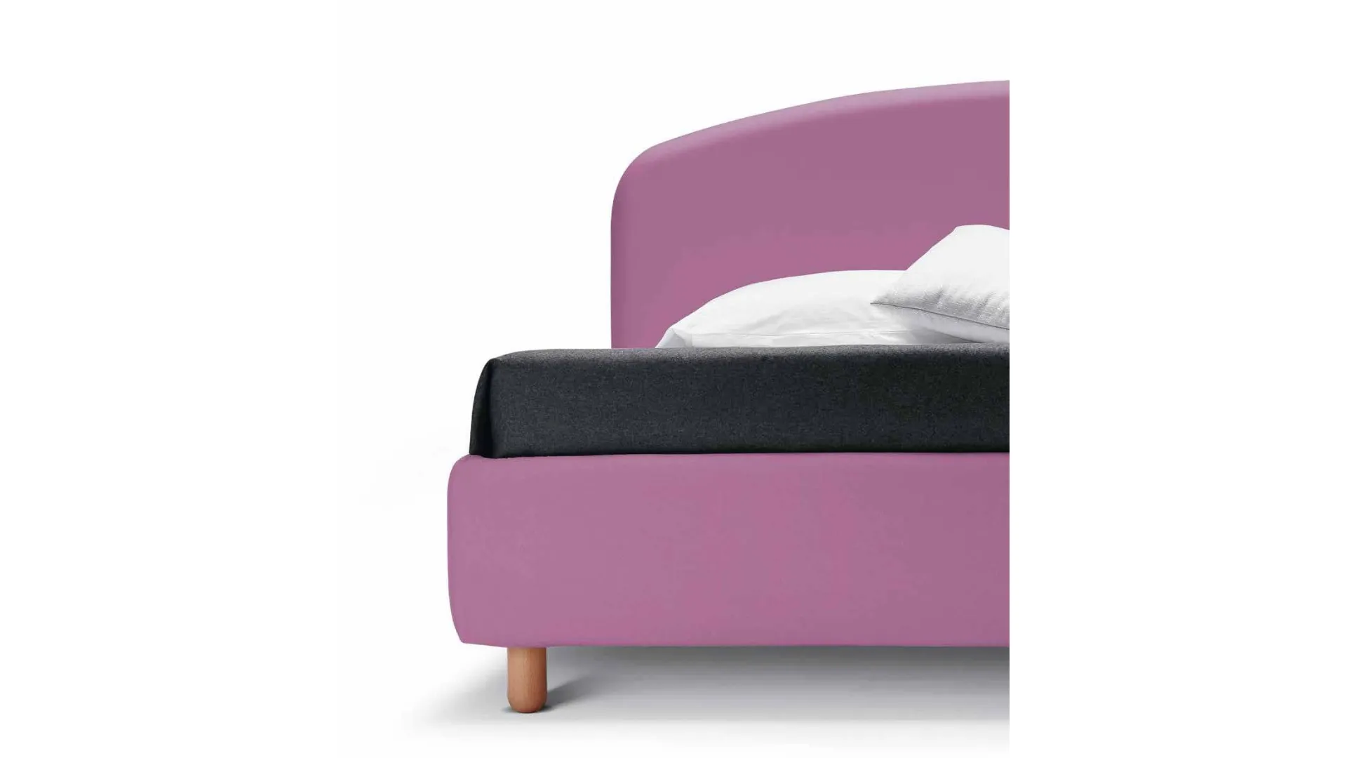 Double bed Jazz upholstered with simple and essential design