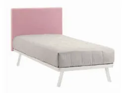 Single bed with upholstered and removable headboard, custom finishes available 80x195.