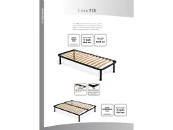 Single bed with removable upholstered headboard, customizable finishings 80x195