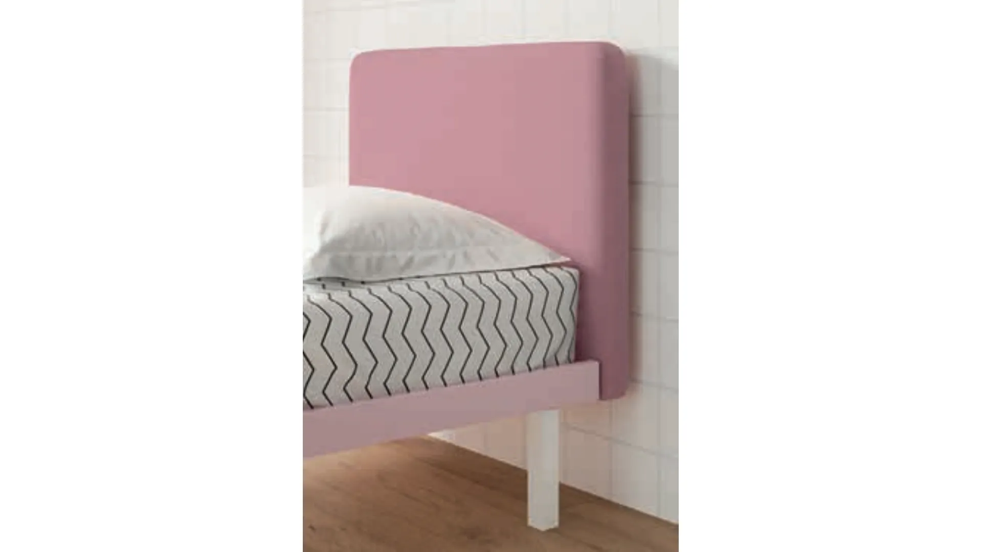 Single bed with removable padded headboard, customization of finishes 80x195