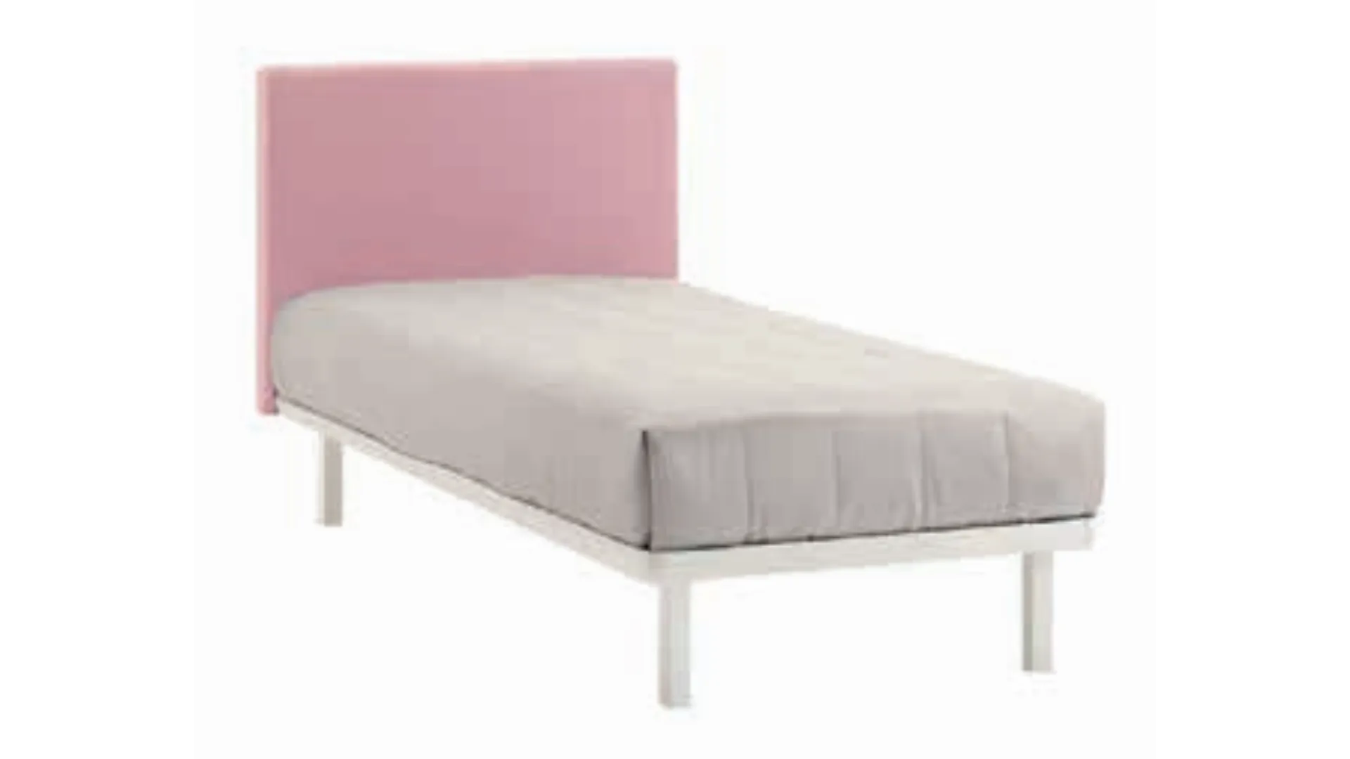 Single bed with upholstered removable headboard, customization of finishes 80x195