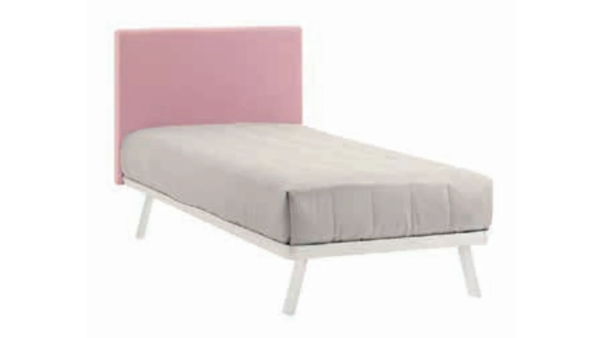 Single bed with upholstered and removable headboard, custom finishes available 80x195.