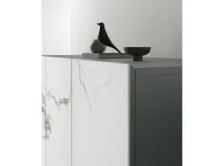 Artemide sideboard with porcelain stoneware or wavy glass doors.