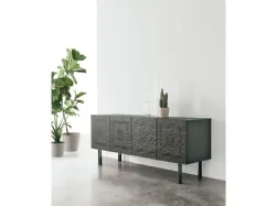 Artemide sideboard with doors in porcelain stoneware or wavy glass.