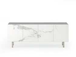 Artemide sideboard with doors in porcelain stoneware or wavy glass.