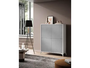 Modern spacious sideboard, with sloping legs and internal shelves 125x160.