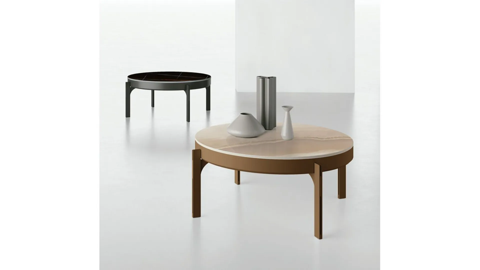 Extendable coffee table in porcelain stoneware