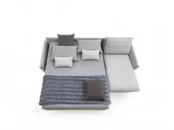 Double Bali sofa bed in fabric available in various finishes.