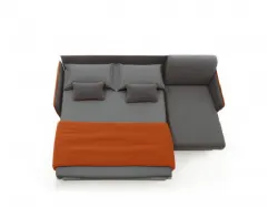 Modern sofa bed with removable and washable upholstery in various finishes.