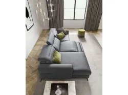 Gareth corner sofa in fabric with motorized relaxation movement.