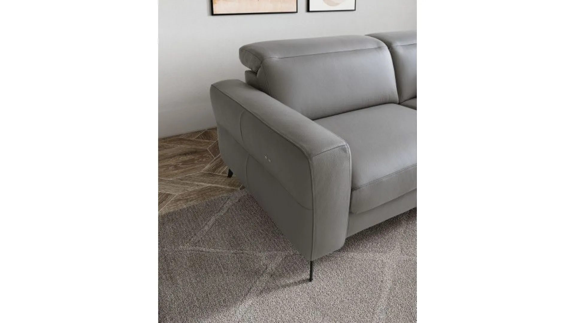 Gareth corner sofa in fabric with motorized relax movement