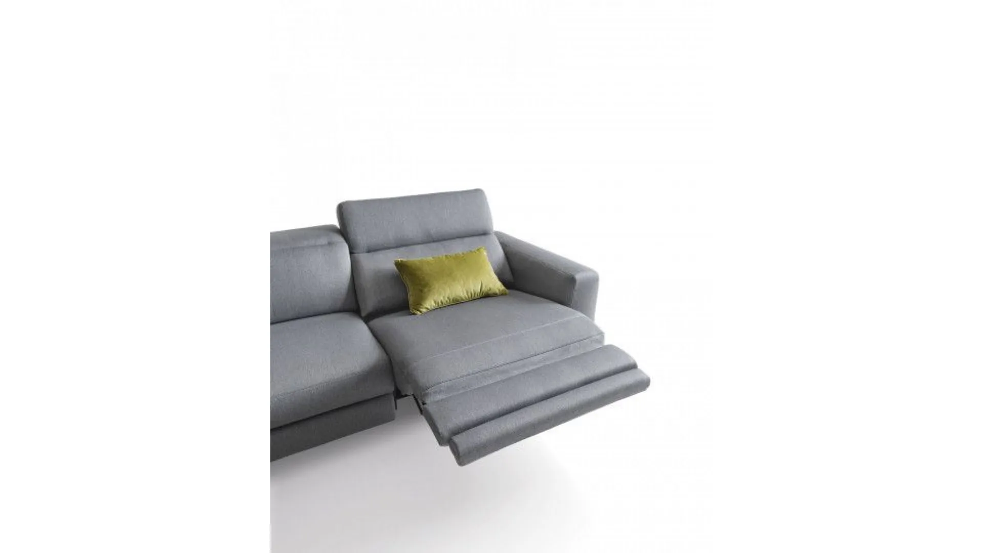 Corner sofa Gareth in fabric with motorized relax movement.