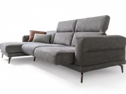 Lambert fabric sofa with pull-out seat and adjustable headrest.