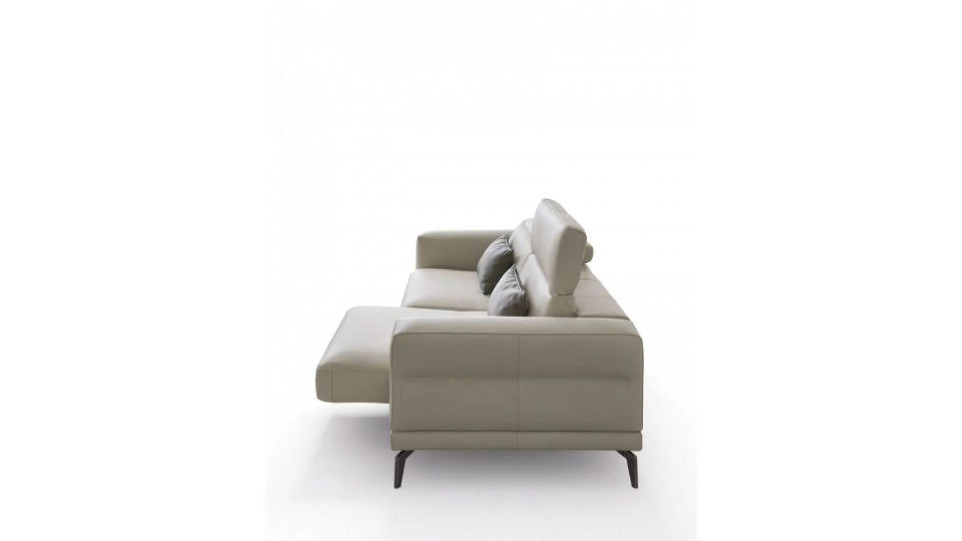 Lambert fabric sofa with retractable seat and reclining headrest