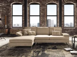 Corner Luis sofa in fabric with adjustable cushions.