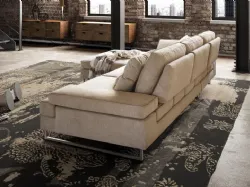 Luis angular fabric sofa with adjustable cushions.