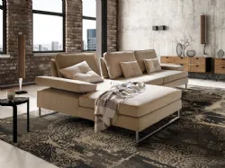 Luis corner sofa in fabric with adjustable cushions