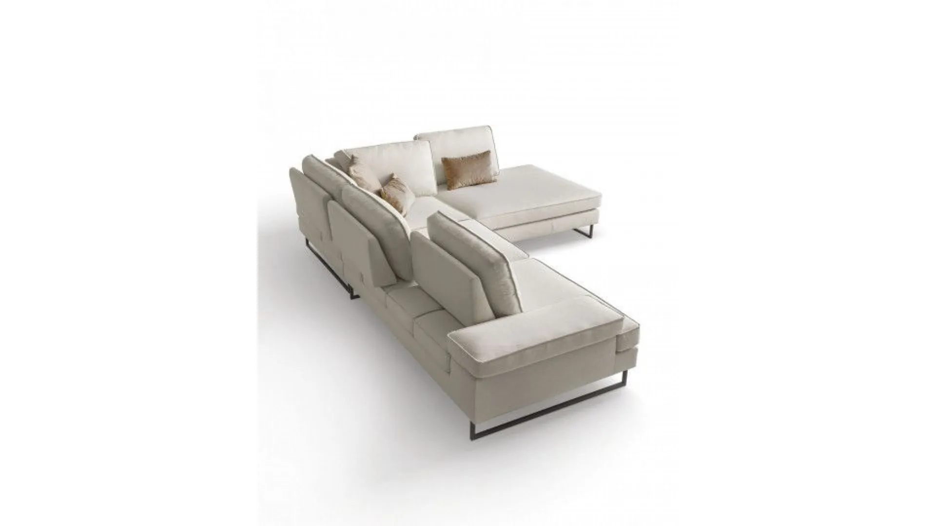 Luis Corner sofa in fabric with adjustable cushions.