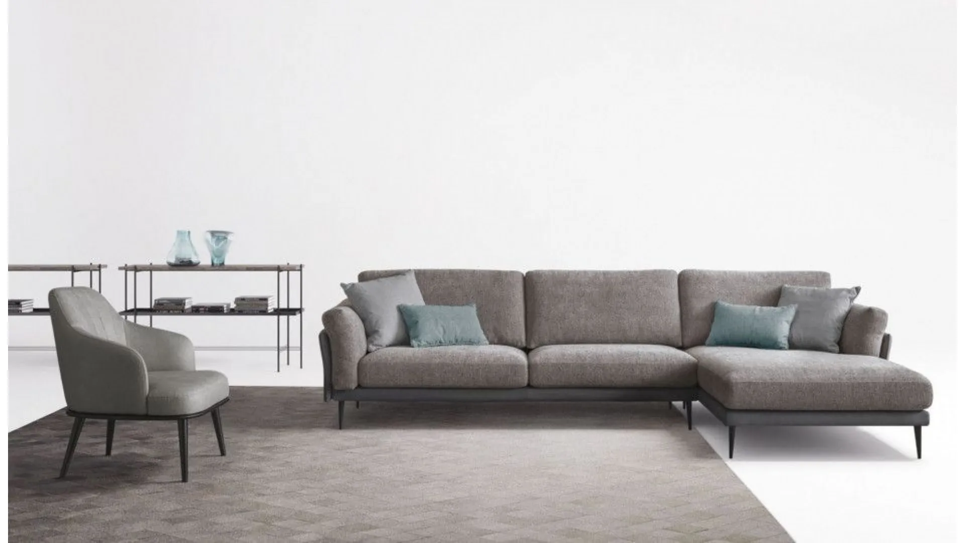 Nicole corner sofa in fabric