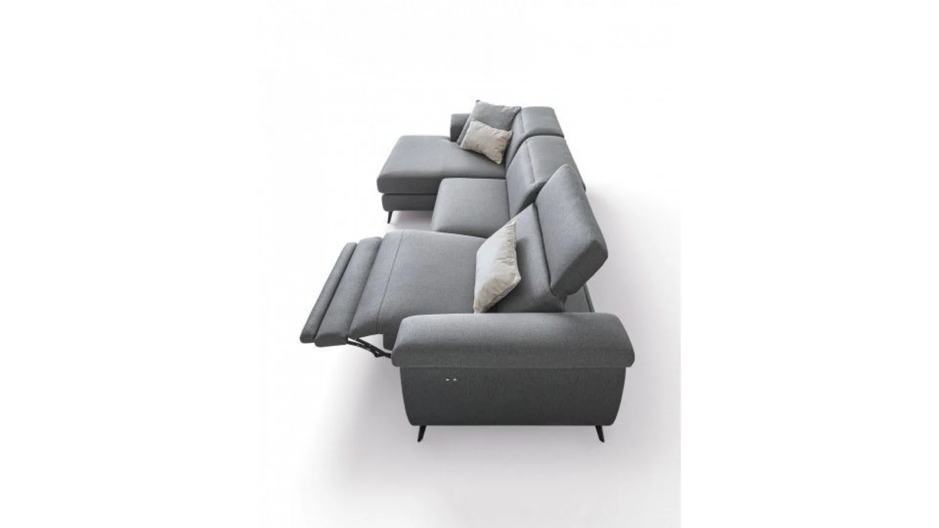 Zeno corner sofa in fabric with relax function.