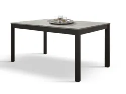 Table with 60cm lateral extension, available in different finishes and with a metal base, high-quality materials 220x77.