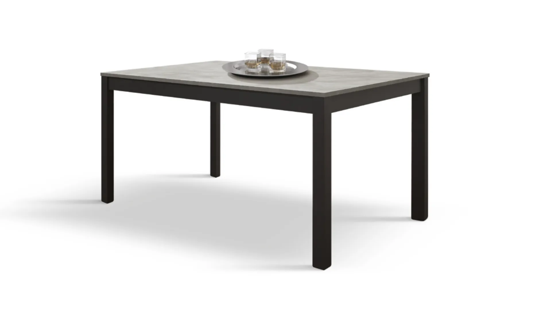 Table with 60cm lateral extension, available in different finishes and with a metal base, high-quality materials 220x77.