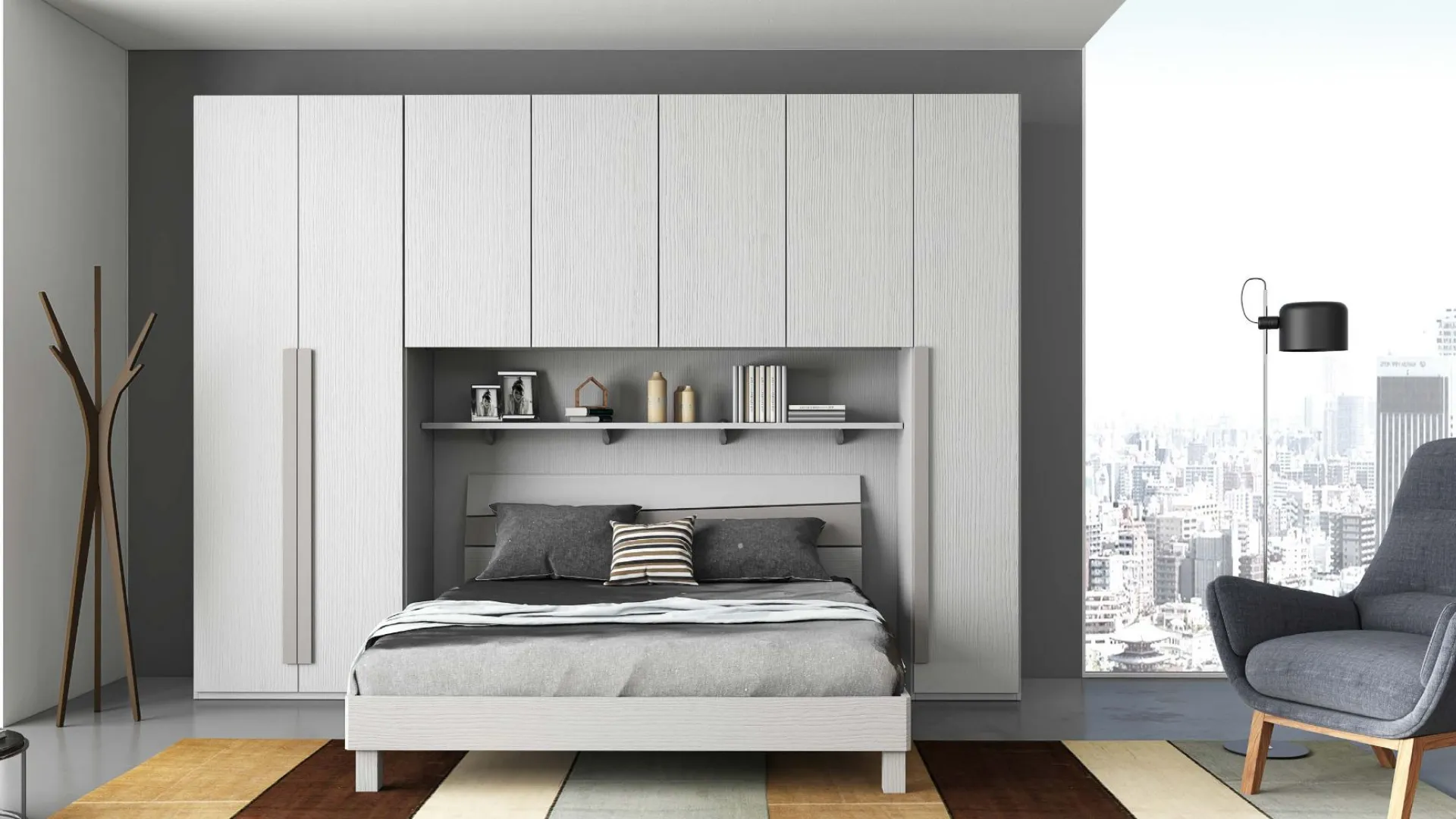 Double room with built-in wardrobe and Imola bed model